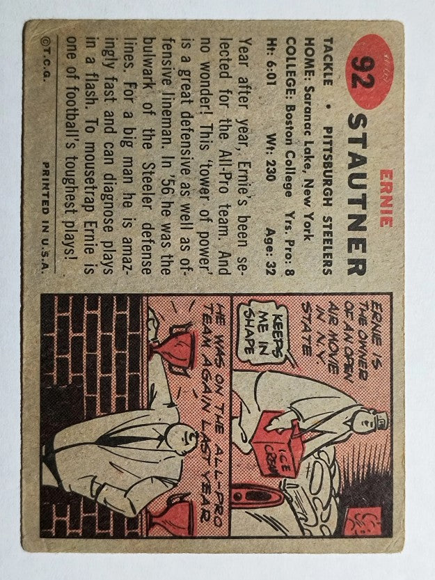1957 Topps #92 Ernie Stautner (VG)
