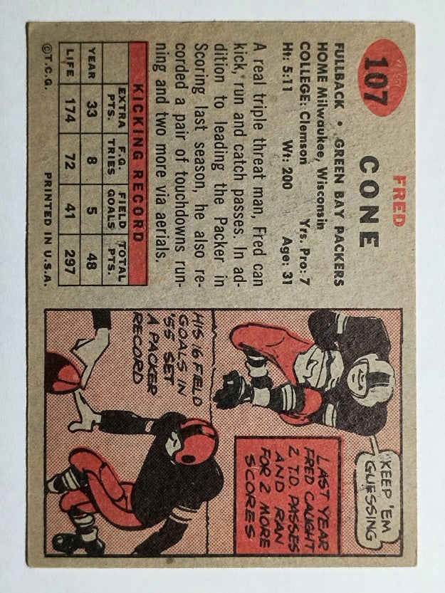 1957 Topps #107 Fred Cone (EX)