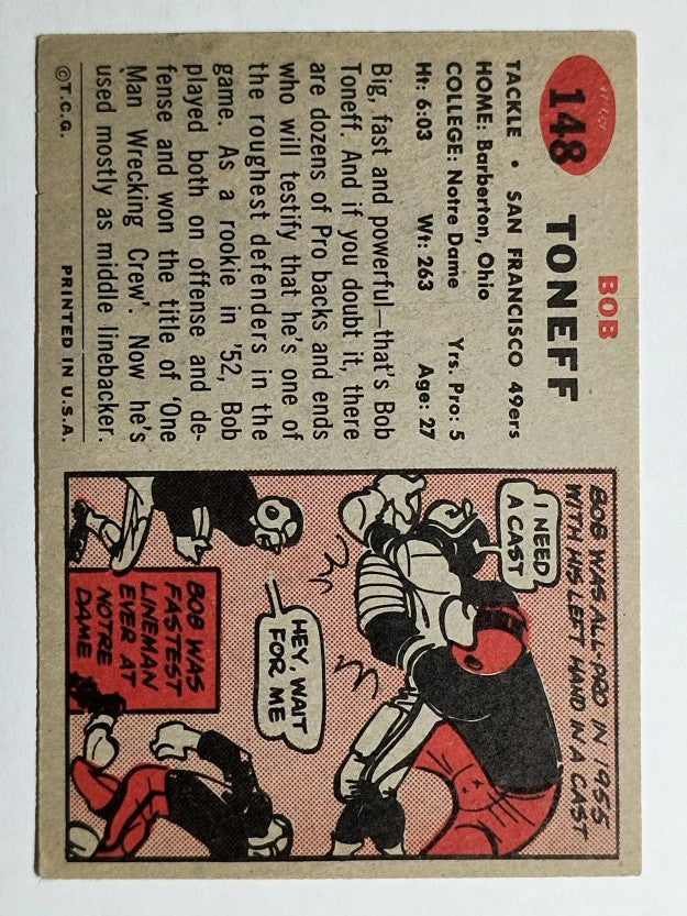 1957 Topps #148 Bob Toneff (VGEX)