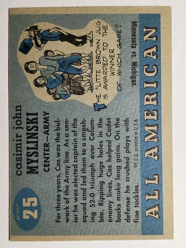 1955 Topps All American #25 Casimir Myslinski SP RC (EX)