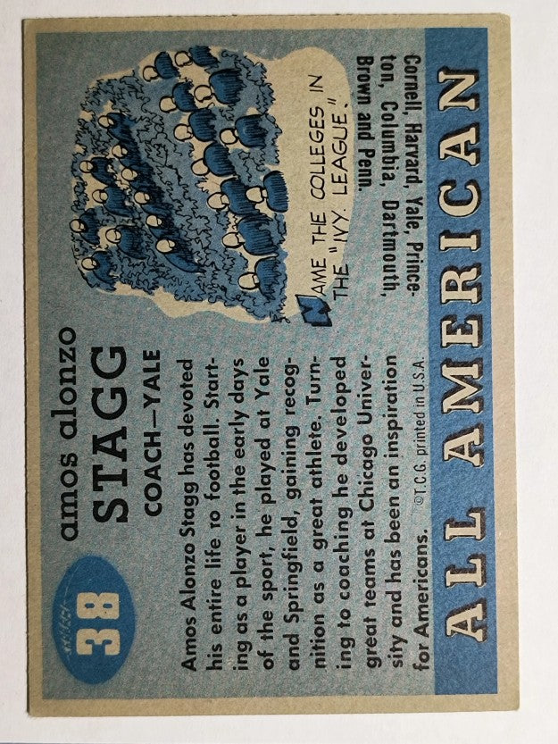 1955 Topps All American #38 Amos A. Stagg RC (EX)