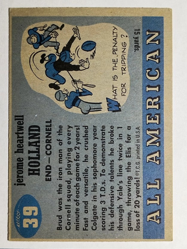 1955 Topps All American #39 Jerome Holland RC (VGEX)