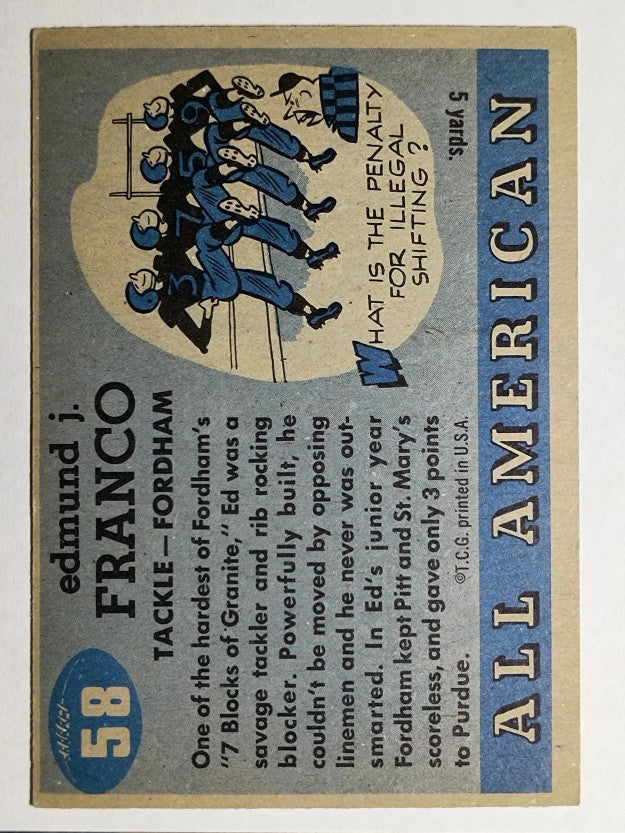 1955 Topps All American #58 Ed Franco RC (EX)
