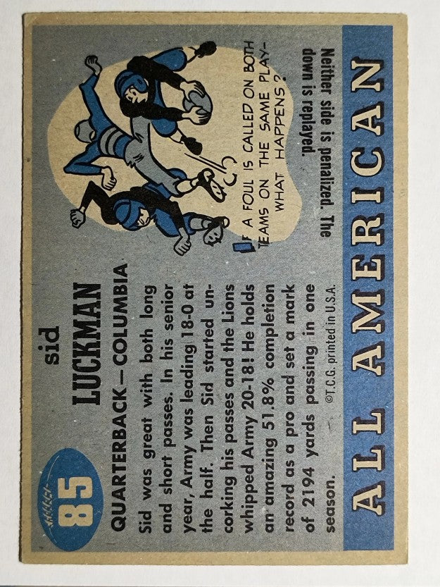 1955 Topps All American #85 Sid Luckman (EX)