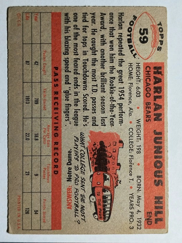 1956 Topps #59 Harlon Hill (VG)
