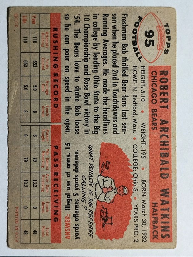 1956 Topps #95 Bobby Watkins (GOOD)