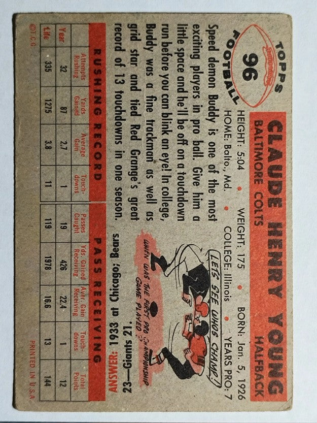 1956 Topps #96 Buddy Young (VG)