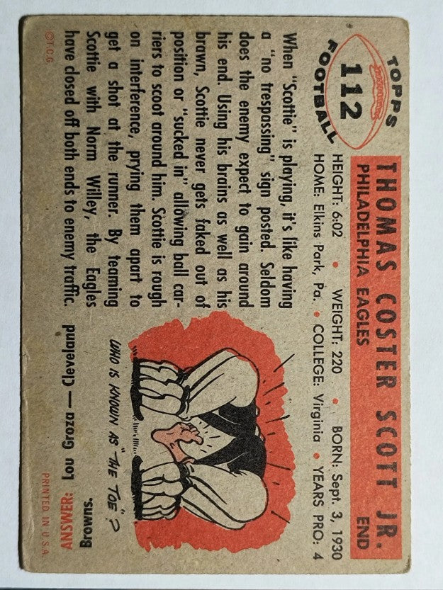 1956 Topps #112 Tom Scott (VG)