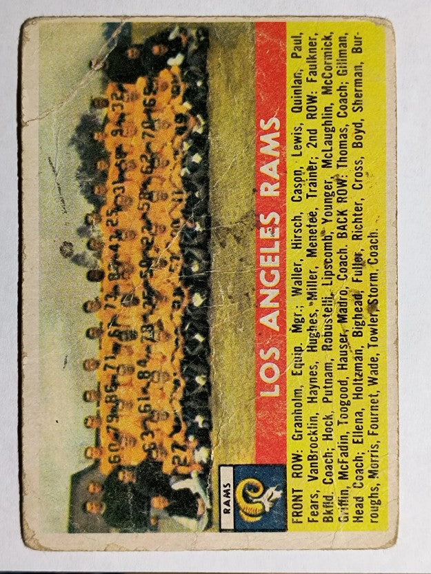 1956 Topps #114 Los Angeles Rams (POOR)