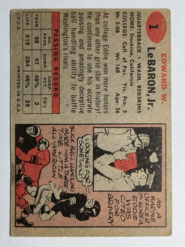 1957 Topps #1 Eddie LeBaron (VGEX)
