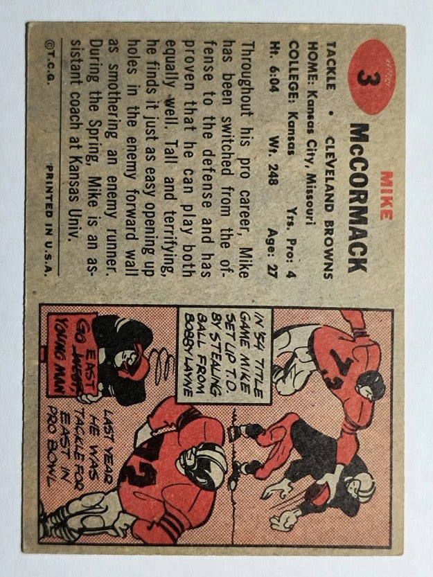 1957 Topps #3 Mike McCormack (EX)