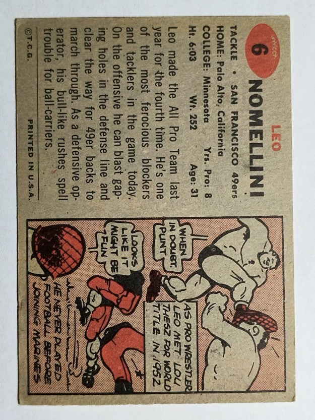 1957 Topps #6 Leo Nomellini (VGEX)