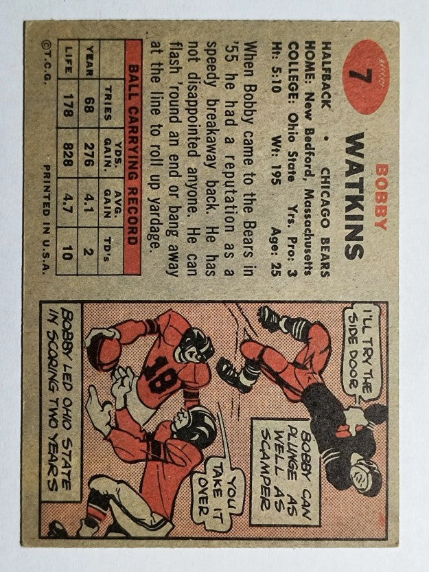1957 Topps #7 Bobby Watkins (VGEX)