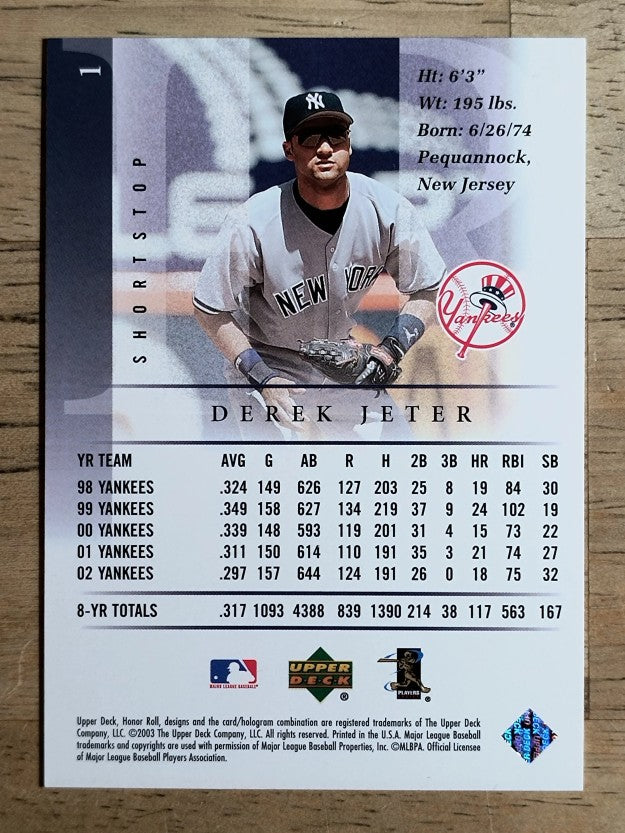 2003 Upper Deck Honor Roll #1 Derek Jeter