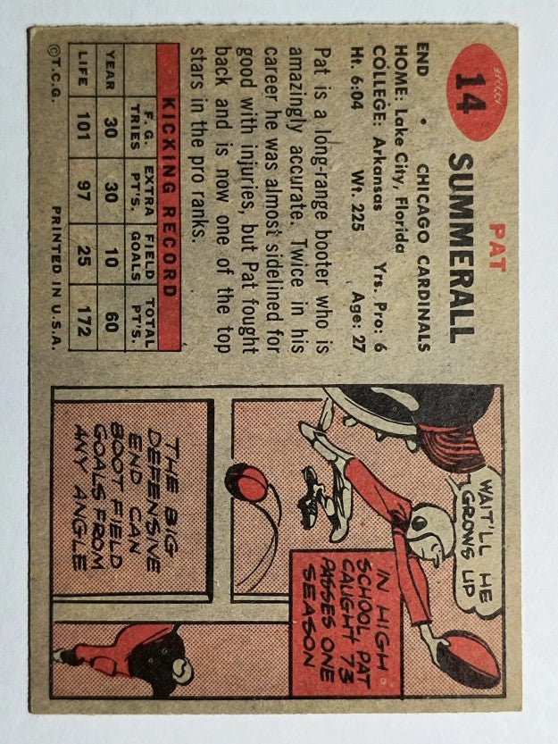 1957 Topps #14 Pat Summerall (EXMT)