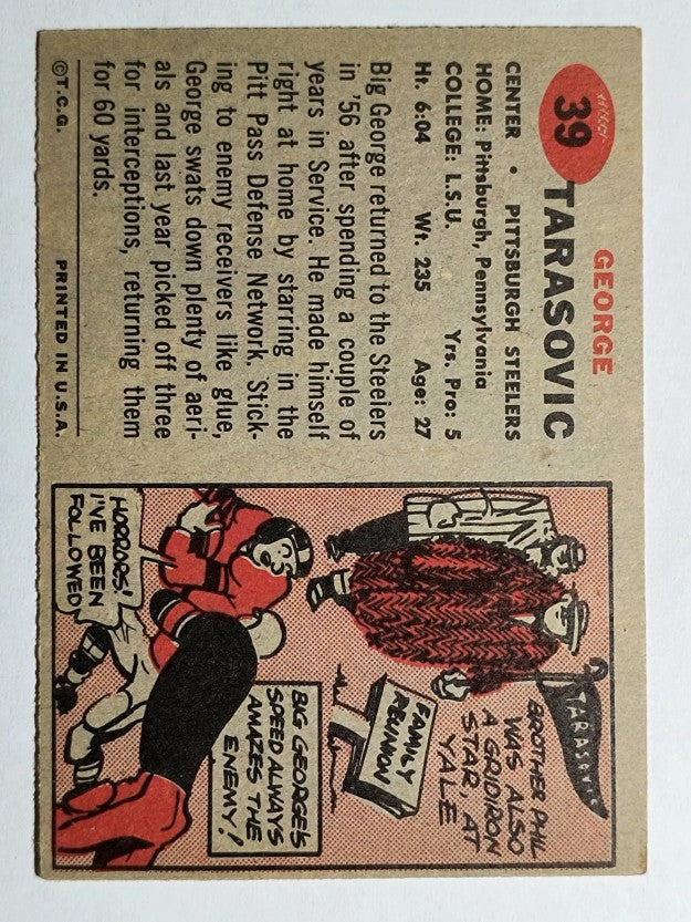1957 Topps #39 George Tarasovic (EX)