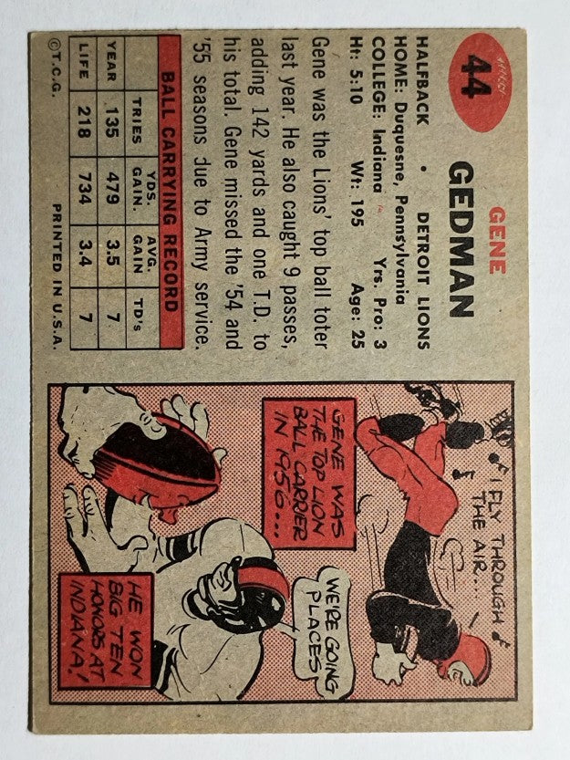 1957 Topps #44 Gene Gedman RC (EXMT)