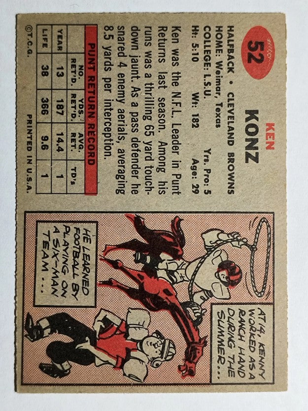 1957 Topps #52 Kenny Konz (EXMT)