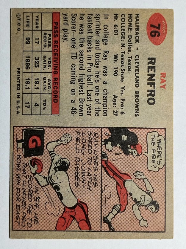 1957 Topps #76 Ray Renfro (EXMT)