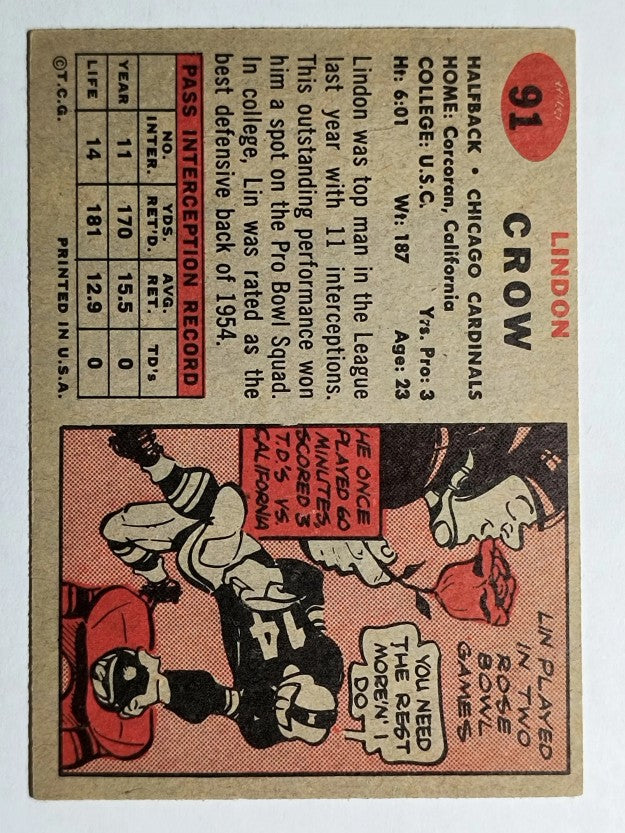 1957 Topps #91 Lindon Crow (EXMT)