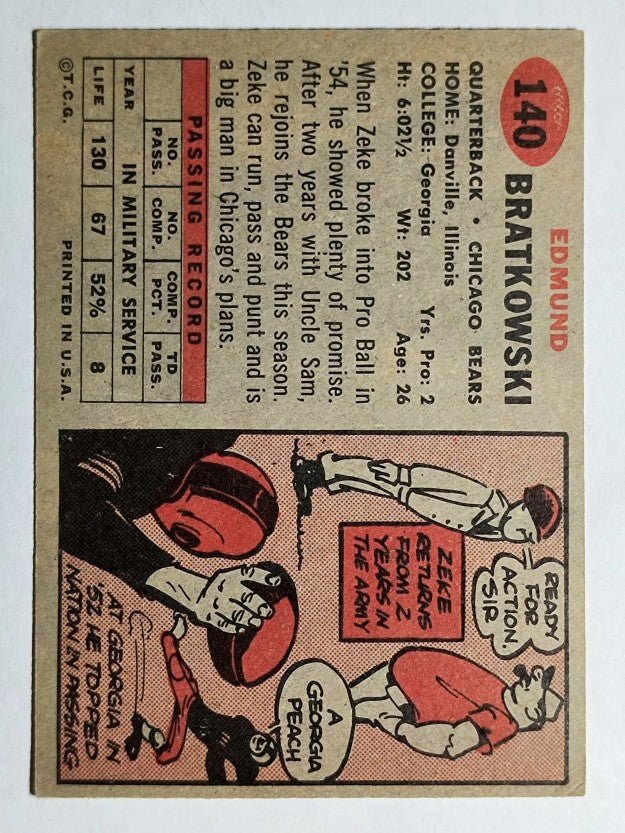 1957 Topps #140 Zeke Bratkowski (EX)