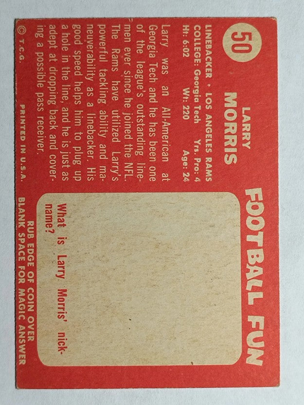 1958 Topps #50 Larry Morris RC (VGEX)