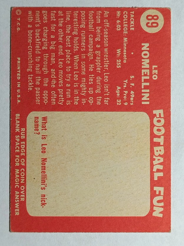 1958 Topps #89 Leo Nomellini (EX)