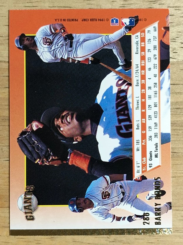 1994 Ultra #286 Barry Bonds