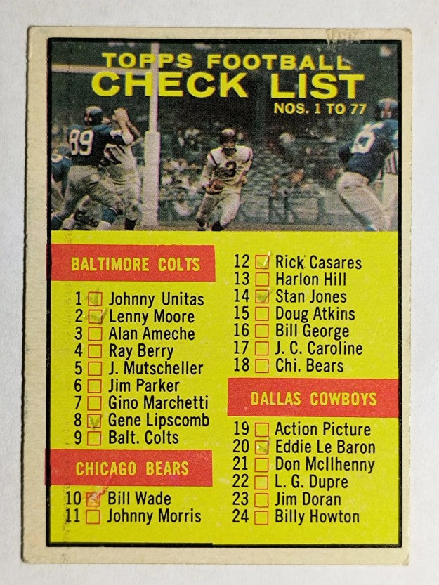1961 Topps #67 Checklist Card (VG)