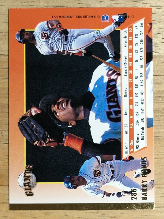 1994 Ultra #286 Barry Bonds