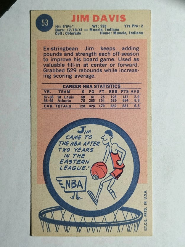 1969-70 Topps #53 Jim Davis (VGEX)