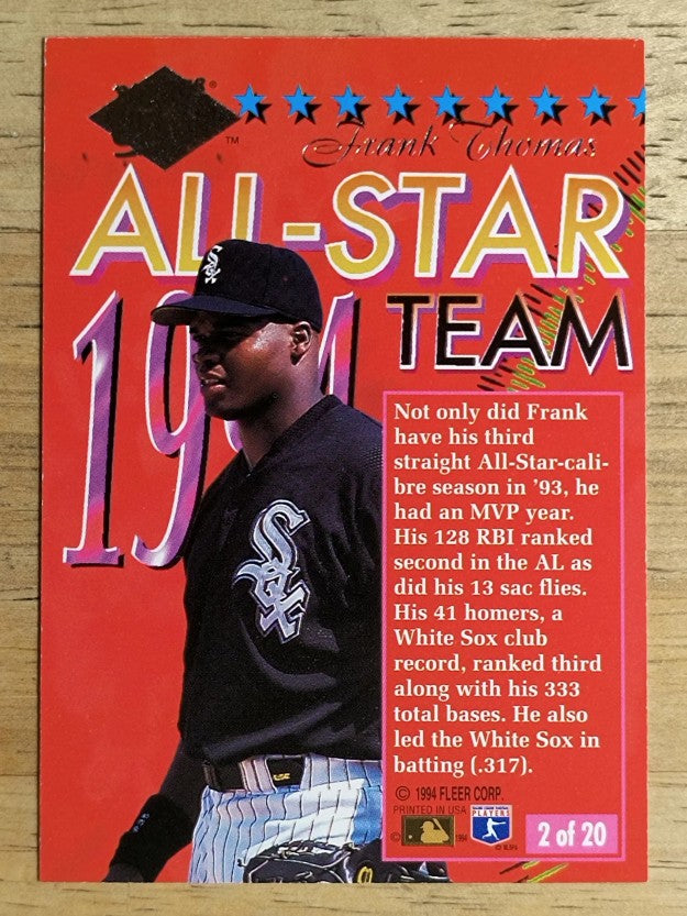 1994 Ultra All-Stars #2 Frank Thomas