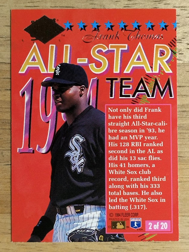 1994 Ultra All-Stars #2 Frank Thomas