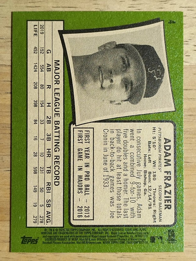 2020 Topps Heritage #4 Adam Frazier