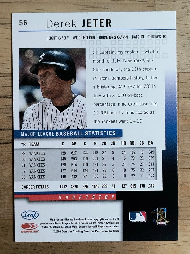 2004 Leaf #56 Derek Jeter