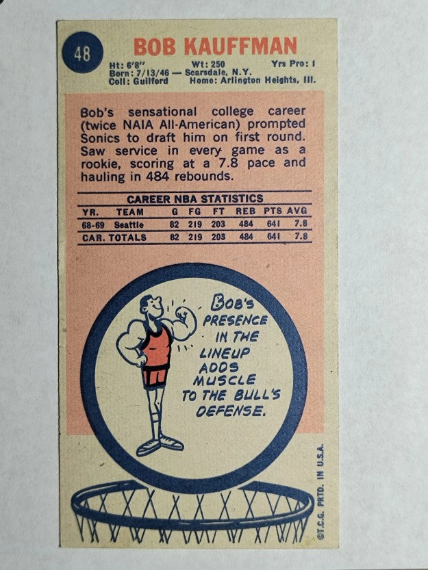 1969-70 Topps #48 Bob Kauffman RC (EX)