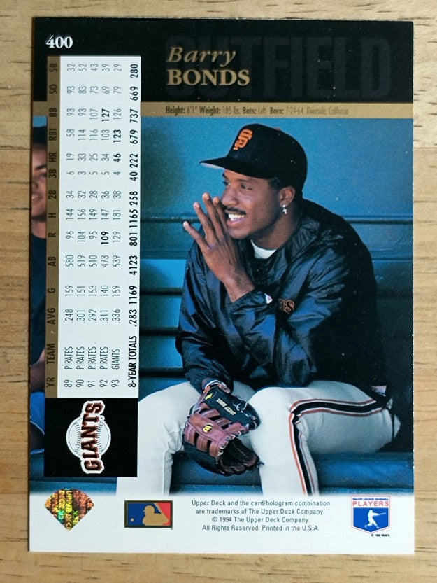 1994 Upper Deck #400 Barry Bonds