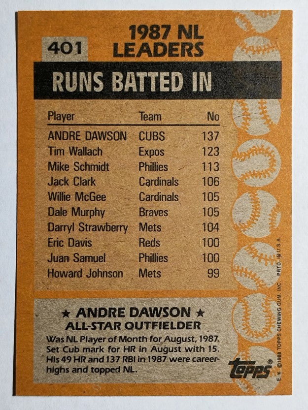 1988 Topps #401 Andre Dawson AS