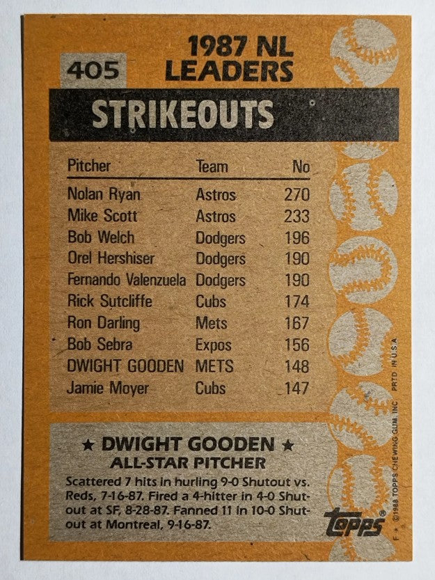 1988 Topps #405 Dwight Gooden AS