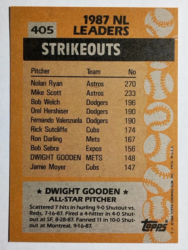 1988 Topps #405 Dwight Gooden AS