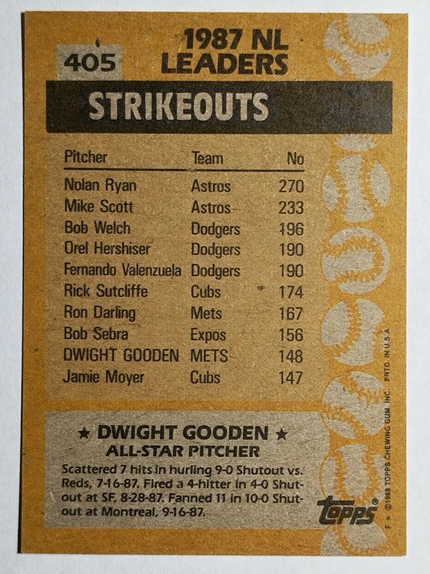 1988 Topps #405 Dwight Gooden AS