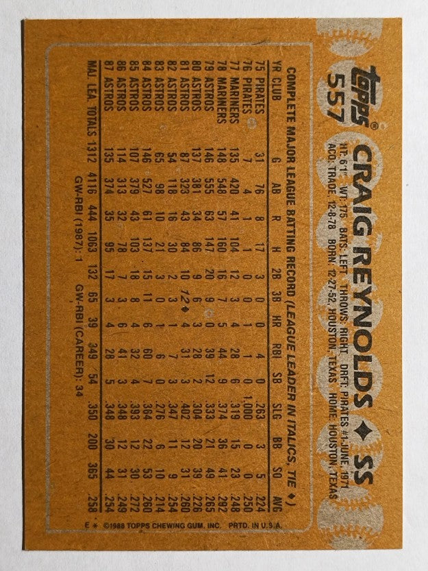 1988 Topps #557 Craig Reynolds