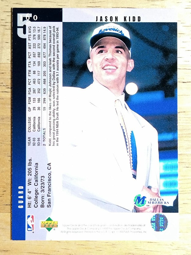 1994-95 Upper Deck #160 Jason Kidd RC