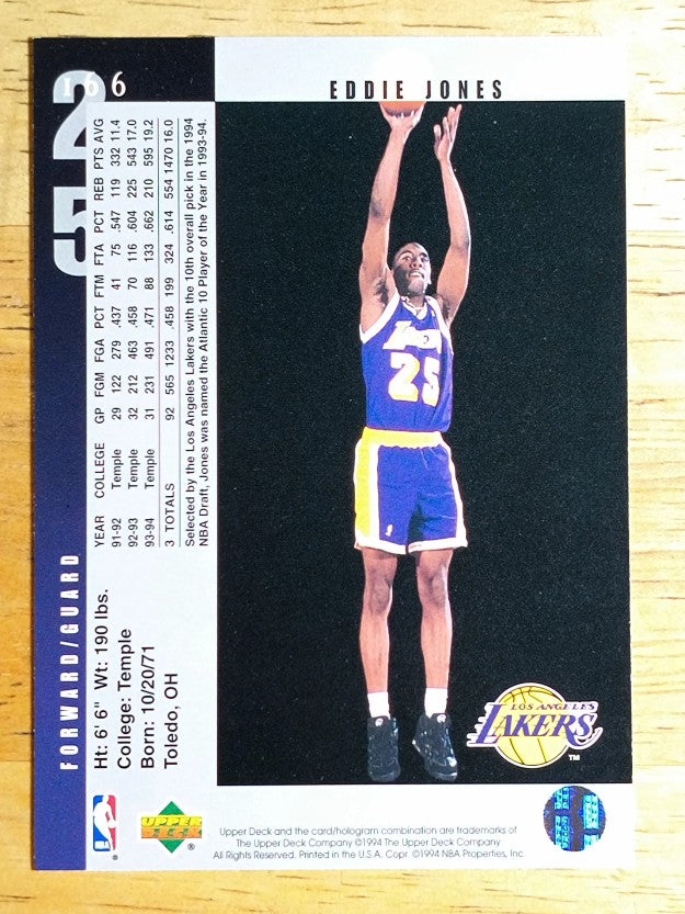 1994-95 Upper Deck #166 Eddie Jones RC