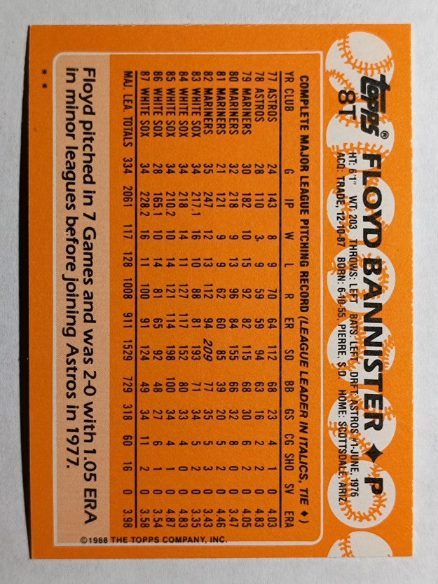 1988 Topps Traded #8T Floyd Bannister
