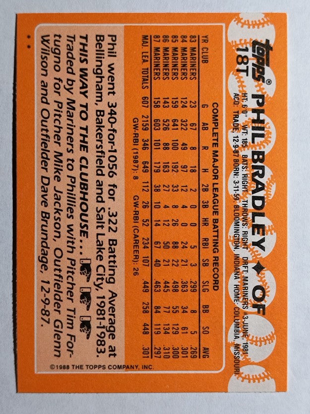 1988 Topps Traded #18T Phil Bradley