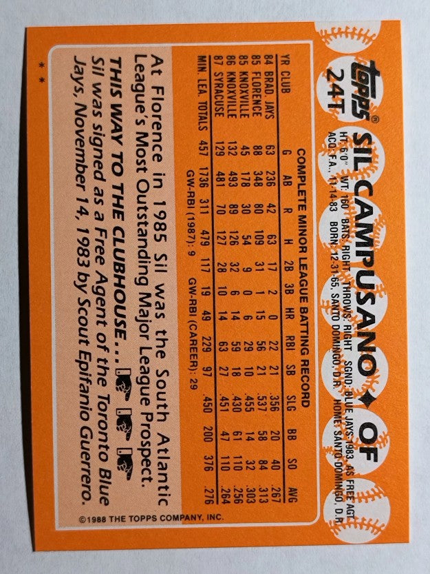 1988 Topps Traded #24T Sil Campusano