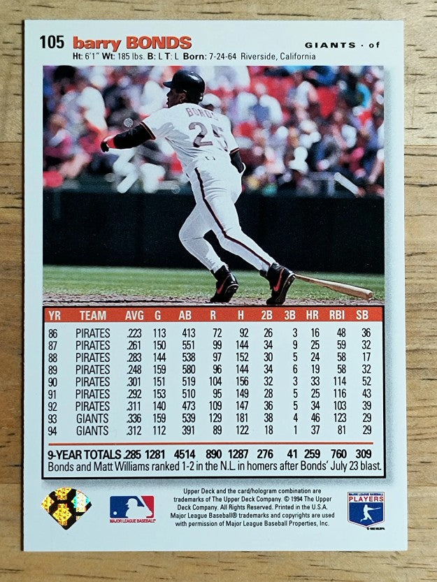 1995 Collector's Choice SE #105 Barry Bonds