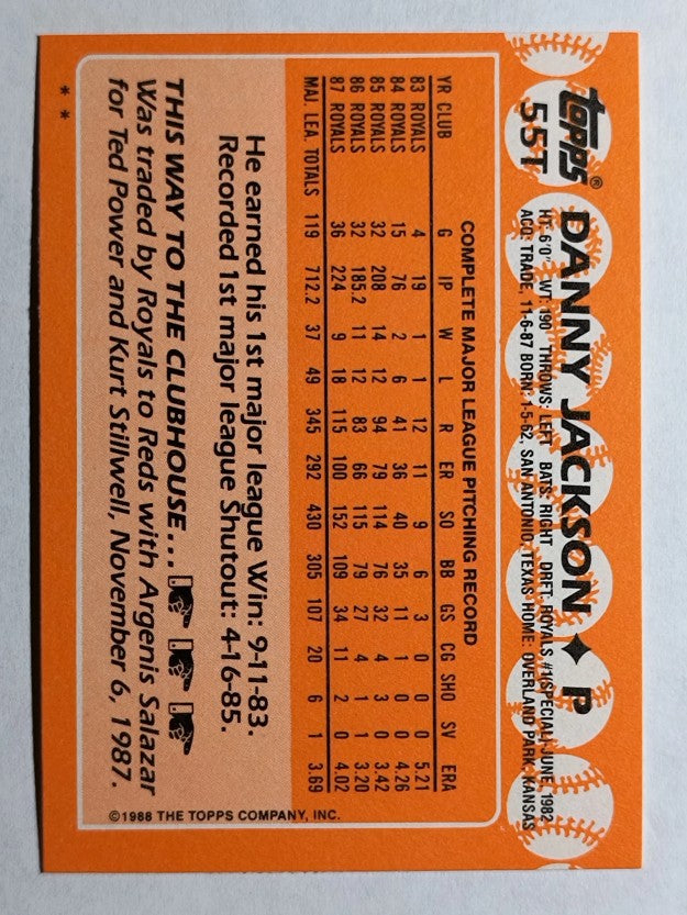 1988 Topps Traded #55T Danny Jackson