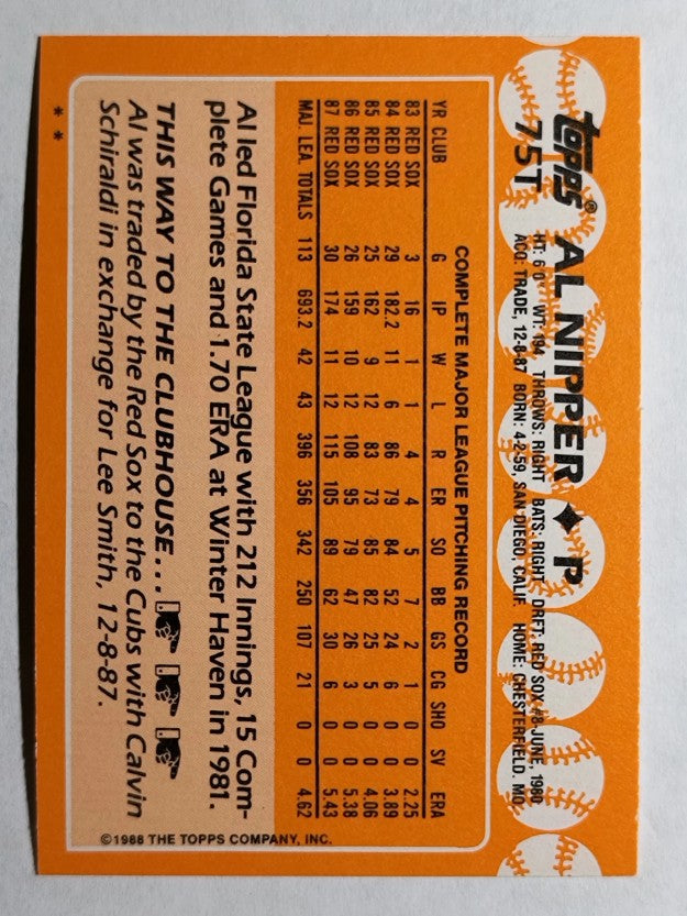 1988 Topps Traded #75T Al Nipper